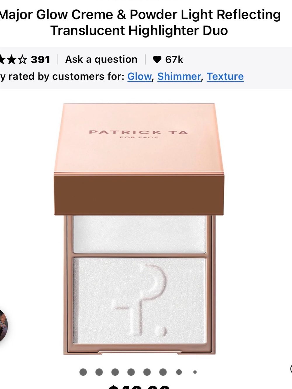 Patrick Ta My Love Translucent Duo Highlighter Compact in Rose Gold Case
